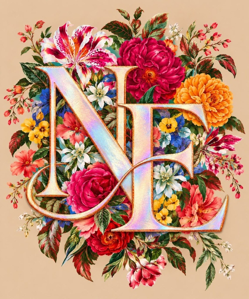 Nancy's Golden Floral Monogram